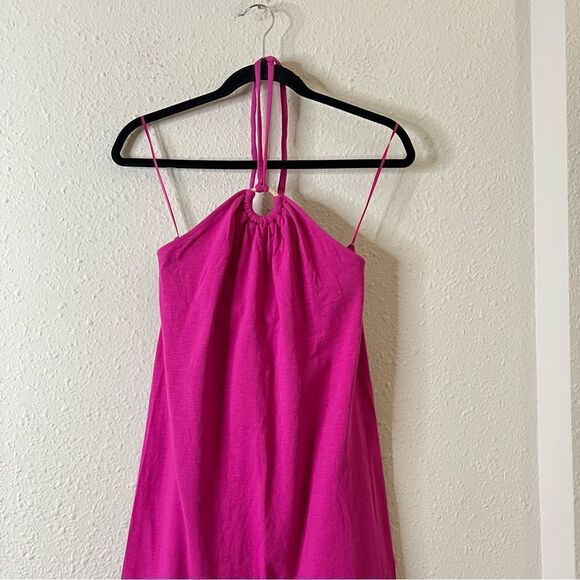 Old Navy Pink Slub-Knit Halter Midi Shift Dress NEW Size Small - Picture 5 of 9